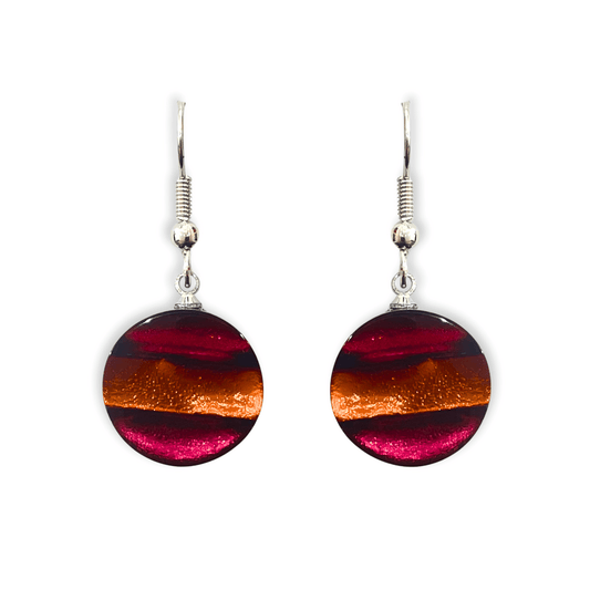 Maple Geometric Circles Shiny Fish Hook Earrings