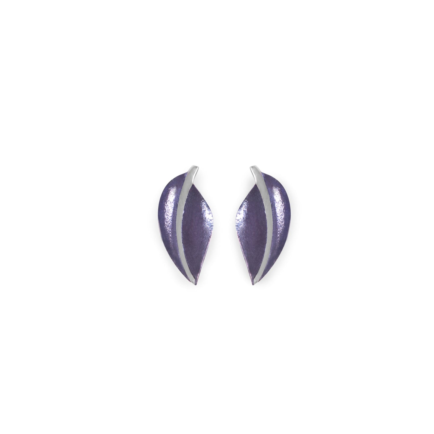 Lavender Leaf Shiny Stud Earrings | The Jewellery Stop
