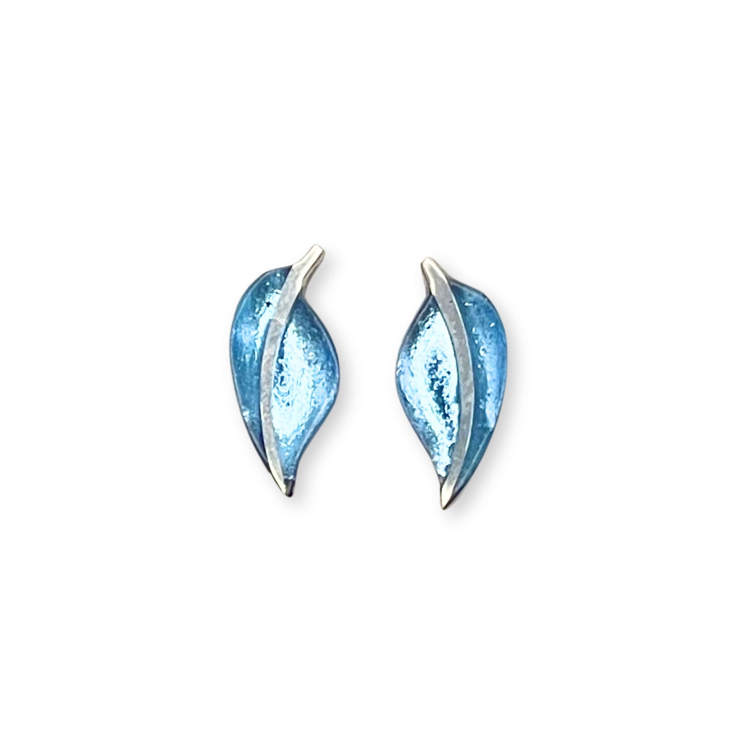 Sky Leaf Shiny Stud Earrings
