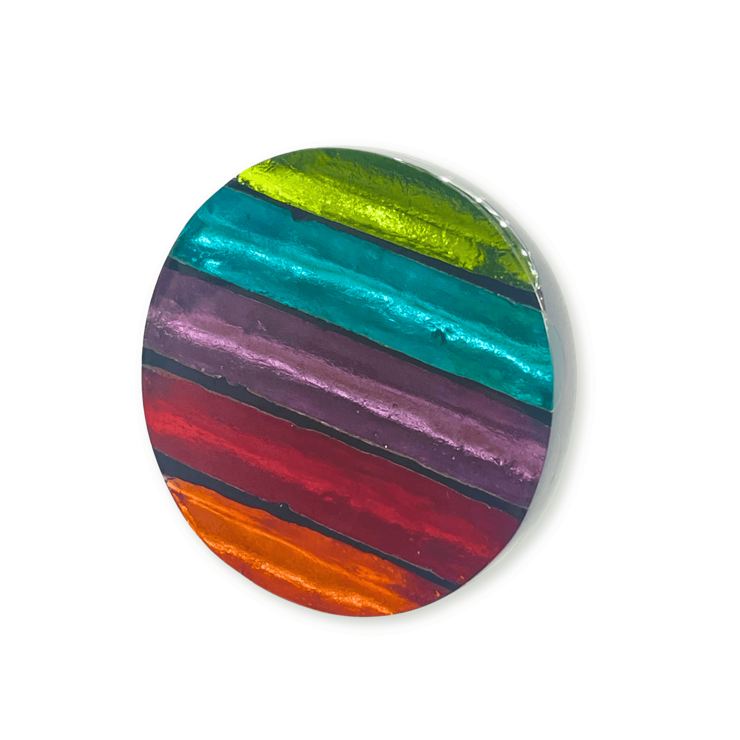 Rainbow Geometric Circles Shiny Ring