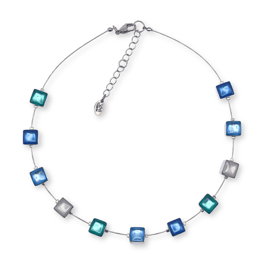 Arctic Aluminium Squares Shiny Necklace | The Jewellery Stop
