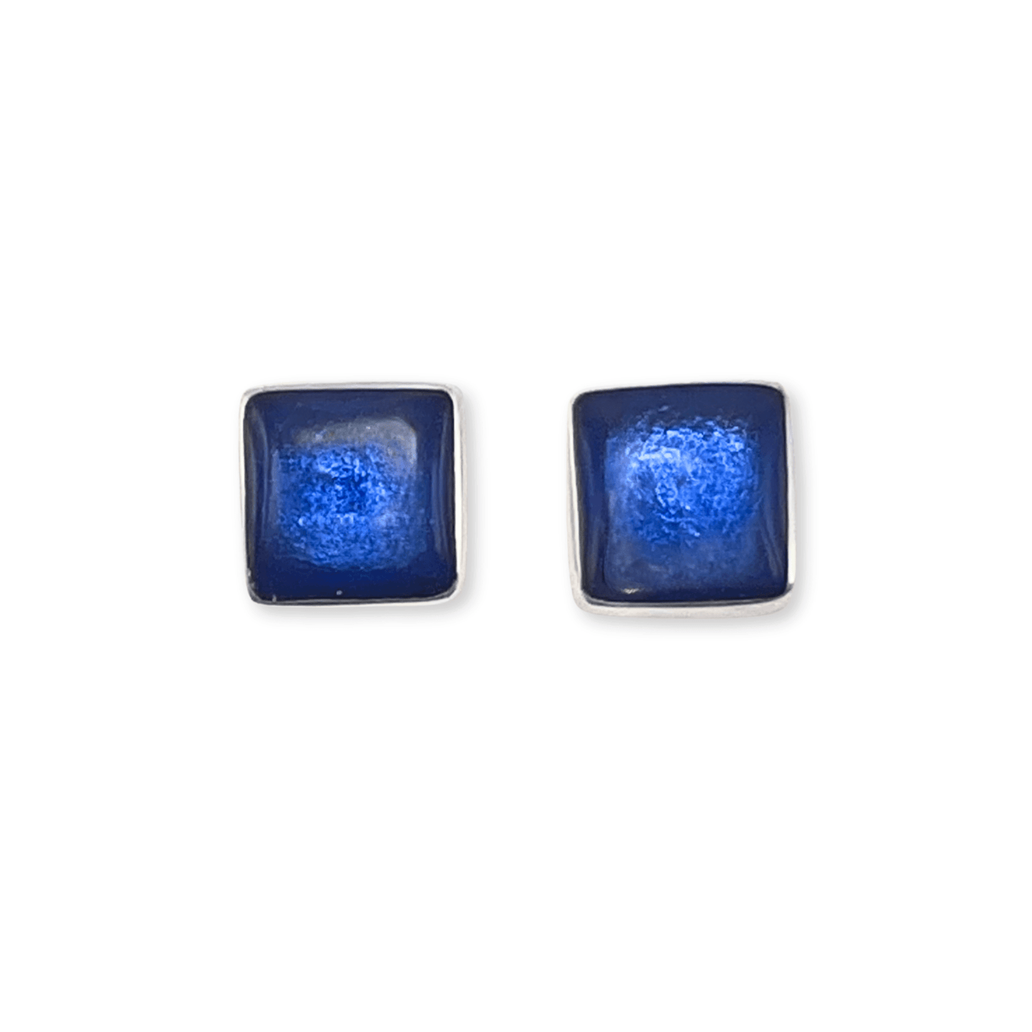 Ocean Aluminium Squares Shiny Stud Earrings | The Jewellery Stop