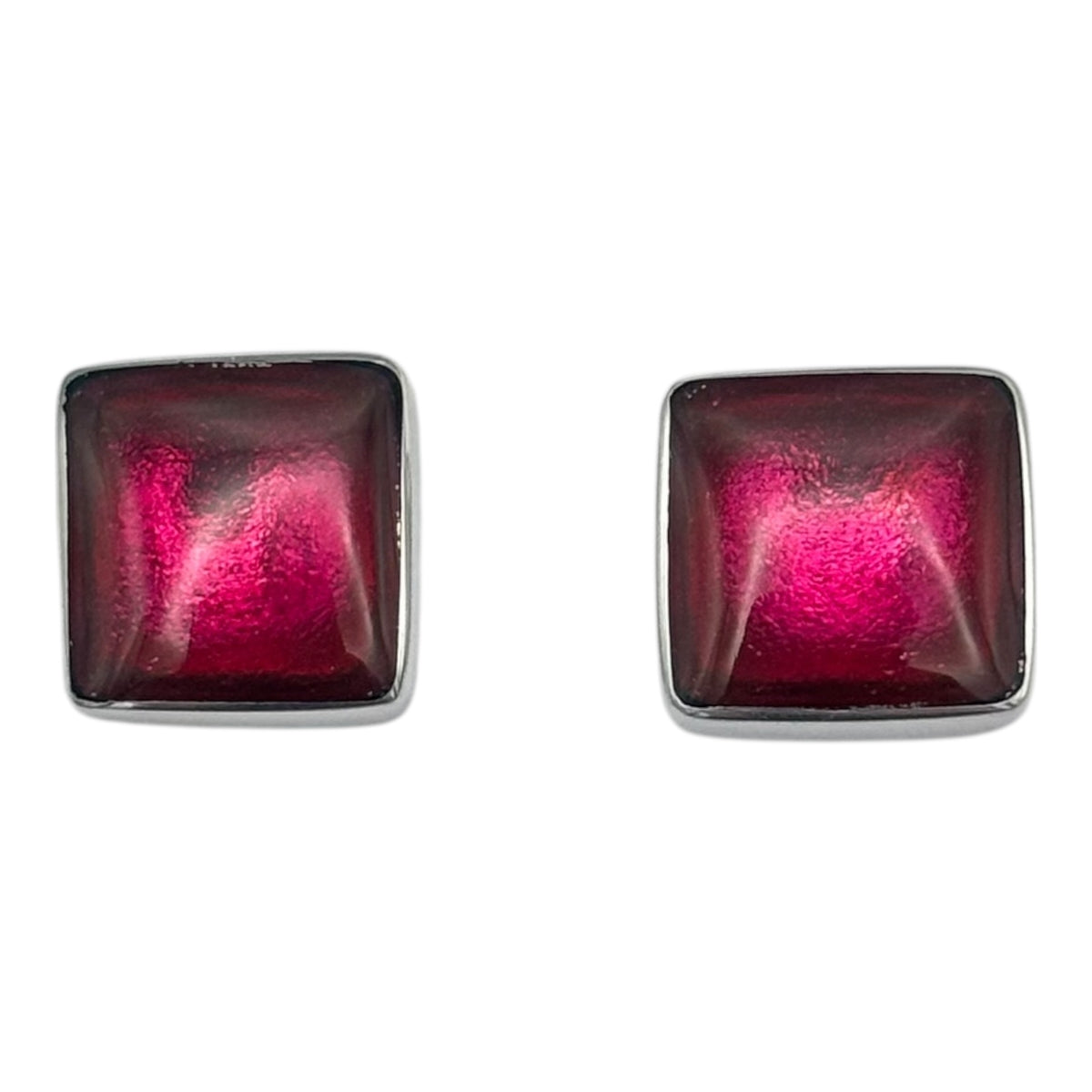 Tropical Aluminium Squares Shiny Stud Earrings