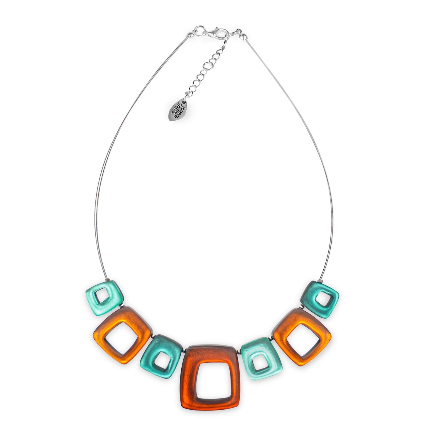 Morocco Hollow Squares Matte Necklace | The Jewellery Stop