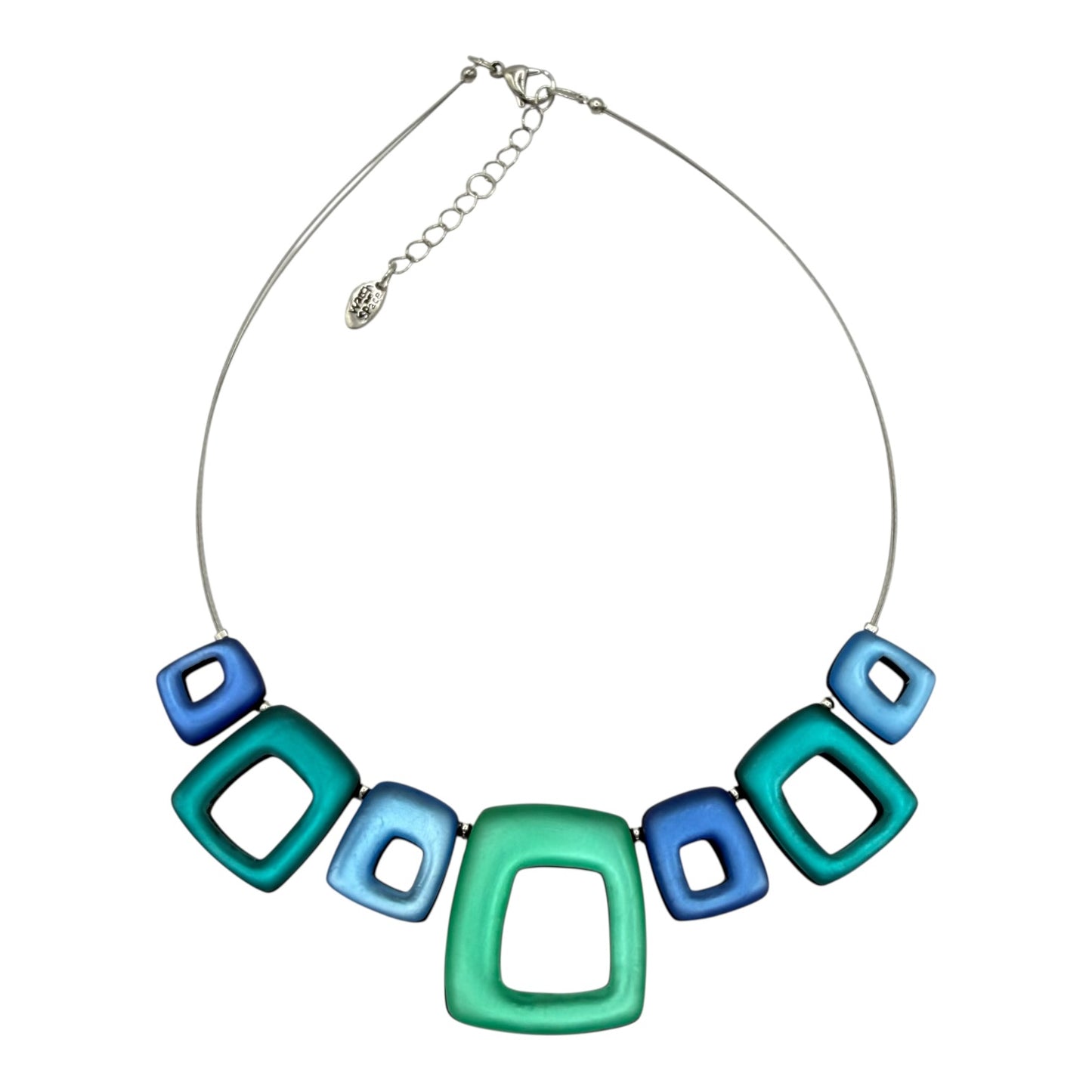 Crystal Hollow Squares Matte Necklace | The Jewellery Stop