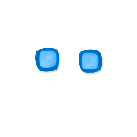 Turquoise Abstract Squares Matte Stud Earrings