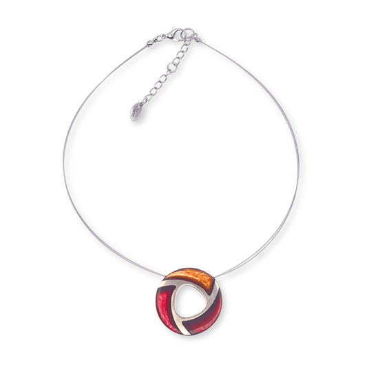 Papaya Trisceli Shiny Pendant on Wire