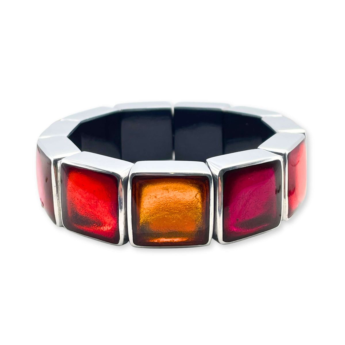 Tropical Aluminium Squares Shiny Bangle