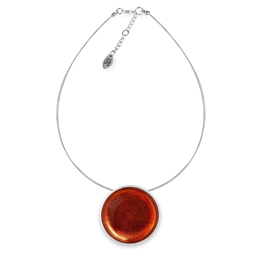 Orange Aluminium Cabouchon Shiny Pendant | The Jewellery Stop