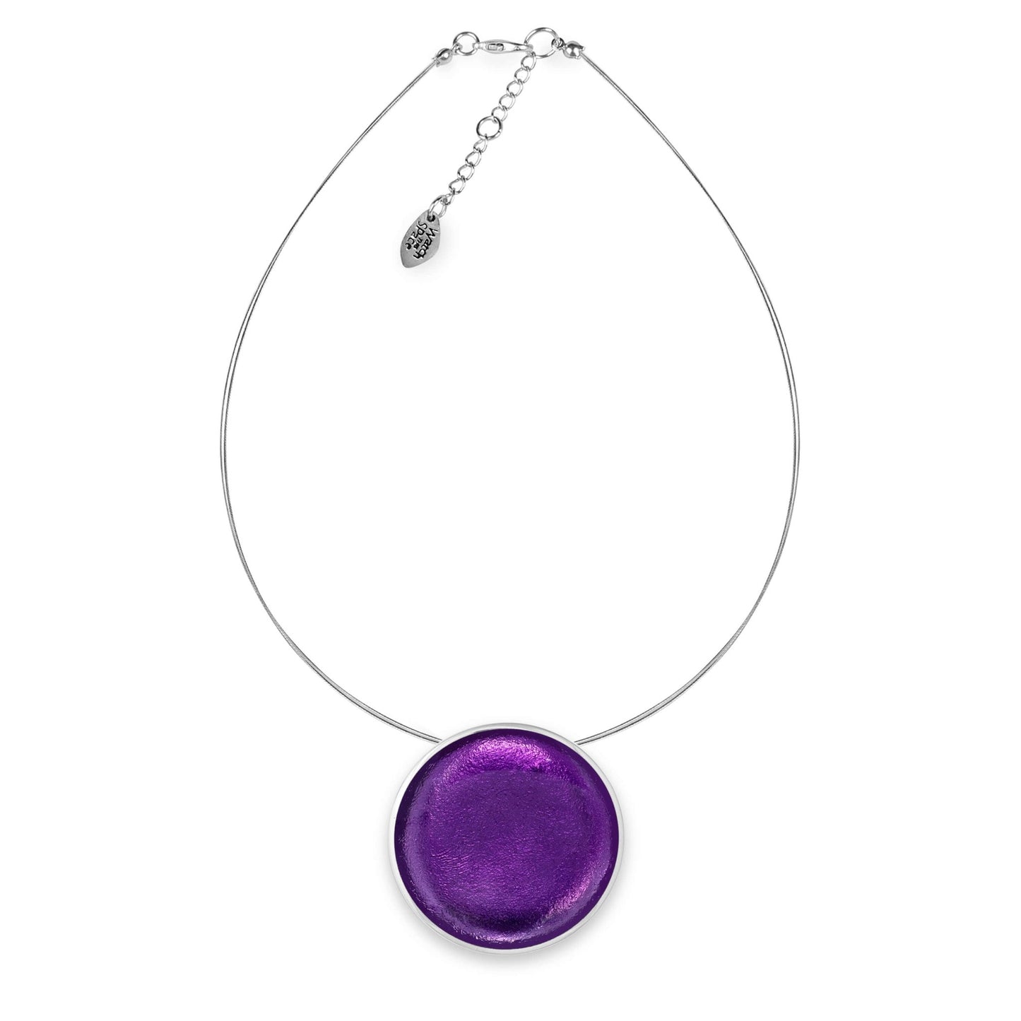 Purple Aluminium Cabouchon Shiny Pendant | The Jewellery Stop