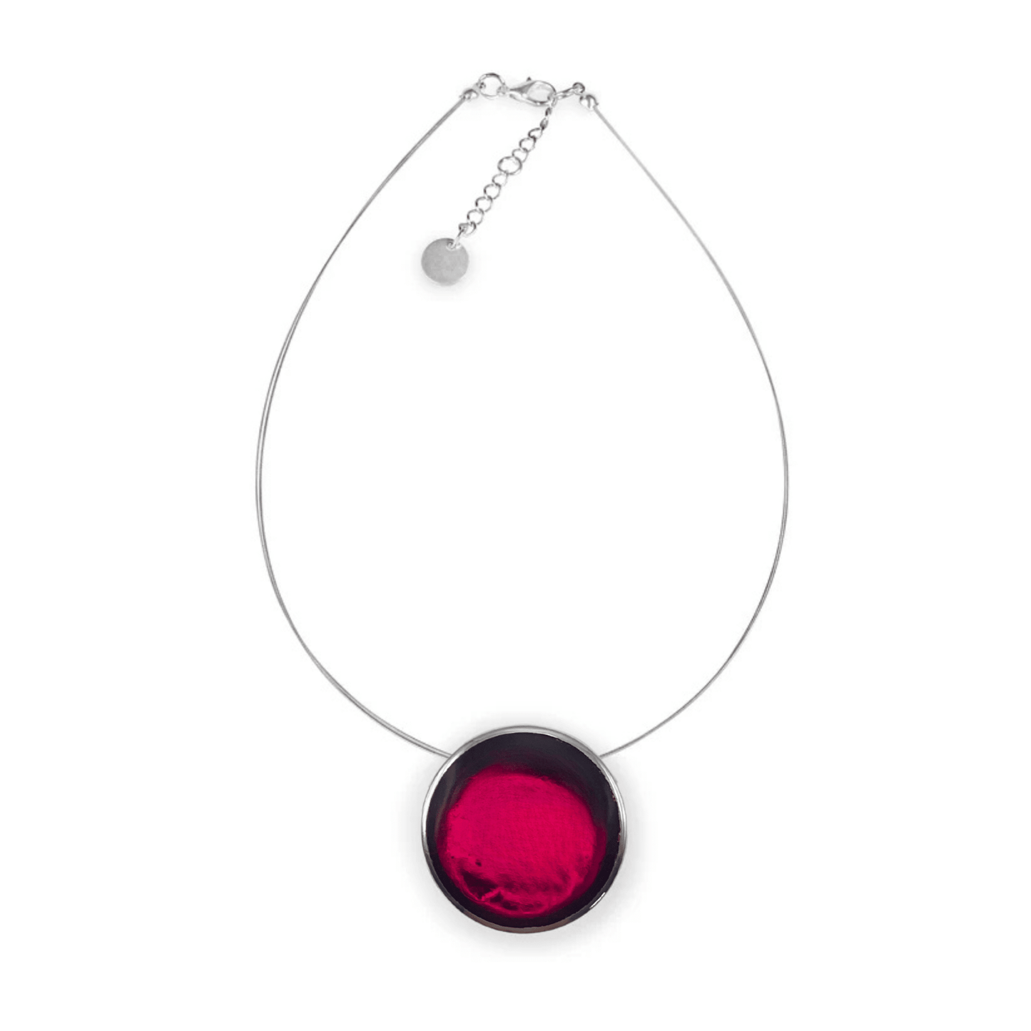 Pink Aluminium Cabouchon Shiny Pendant | The Jewellery Stop
