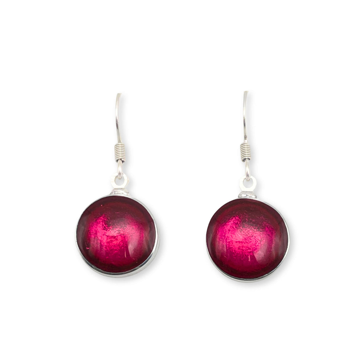Tropical Aluminium Cabouchon Shiny Fish Hook Earrings