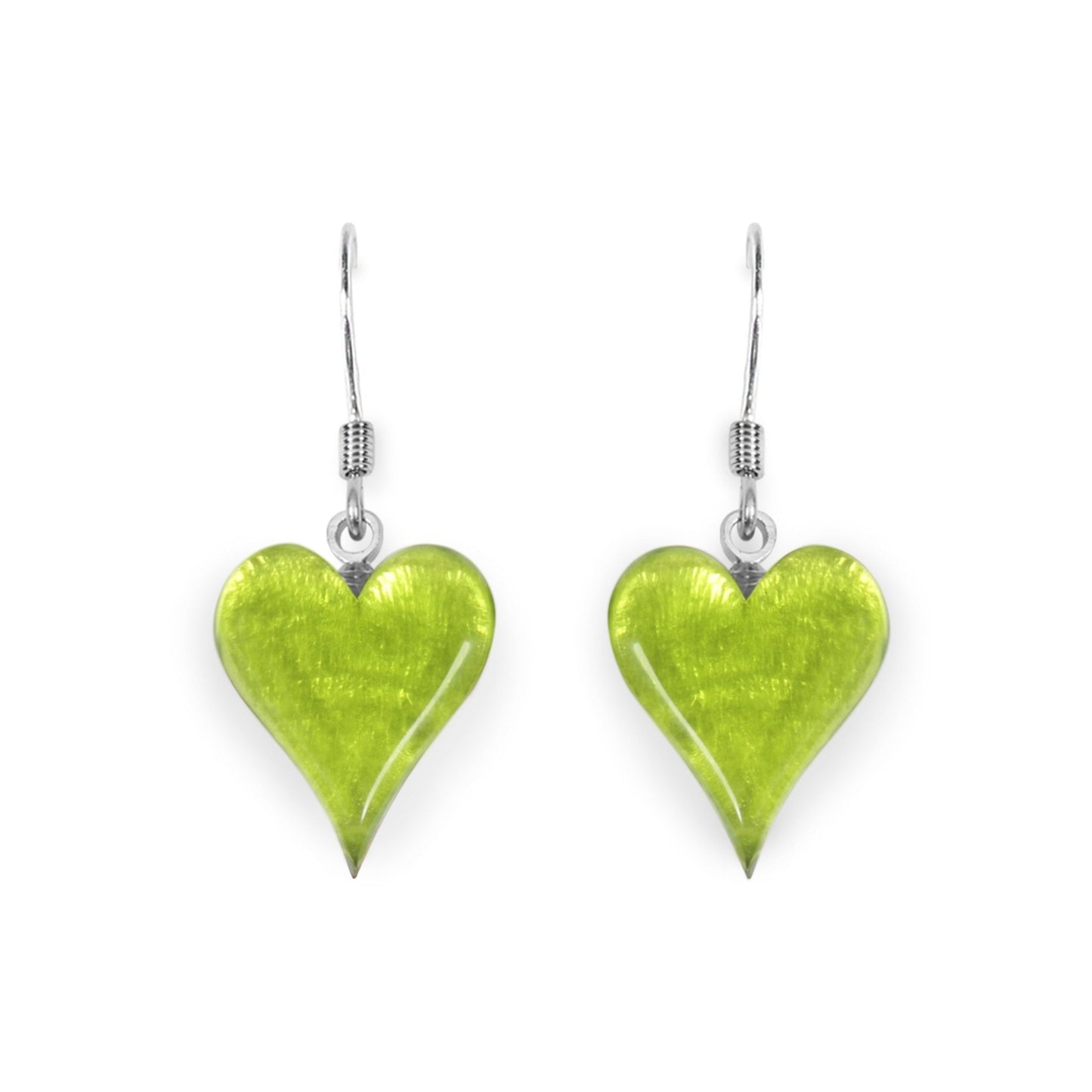 Lime Cupid Shiny Fish Hook Earrings | The Jewellery Stop