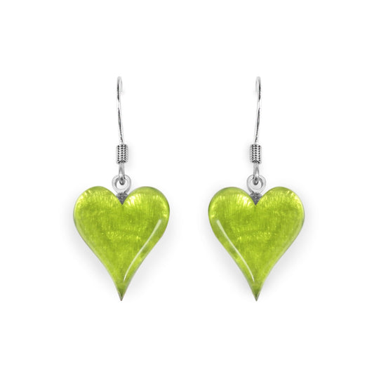 Lime Cupid Shiny Fish Hook Earrings | The Jewellery Stop