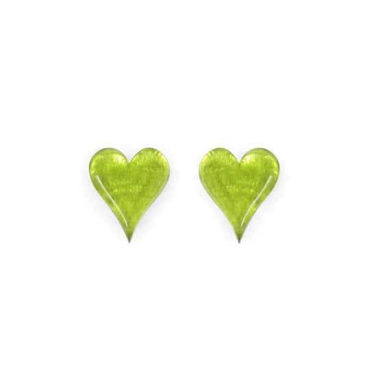 Lime Cupid Shiny Stud Earrings | The Jewellery Stop