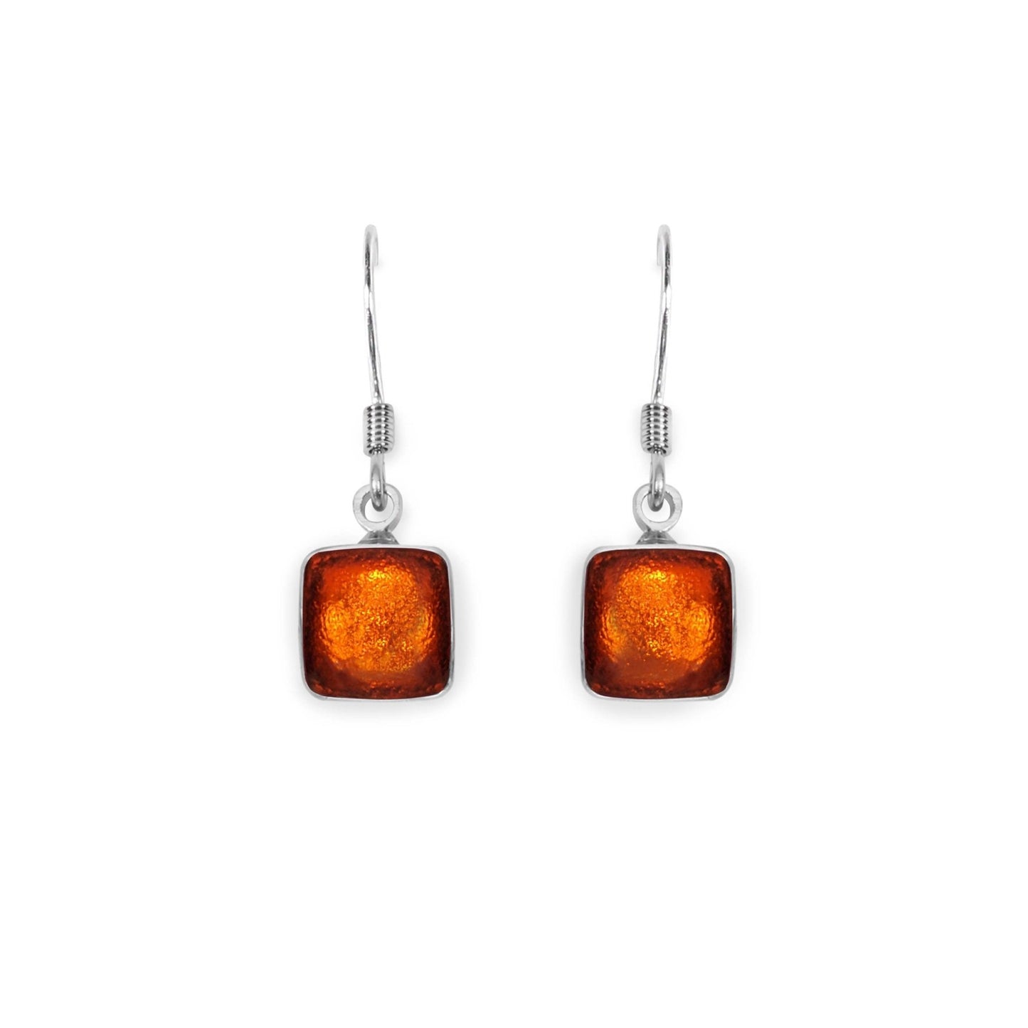 Chilli Aluminium Squares Shiny Small Fish Hook Earrings | The Jewellery Stop