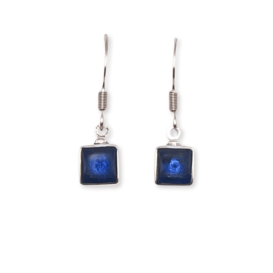 Atlantic Aluminium Squares Shiny Small Fish Hook Earrings | The Jewellery Stop