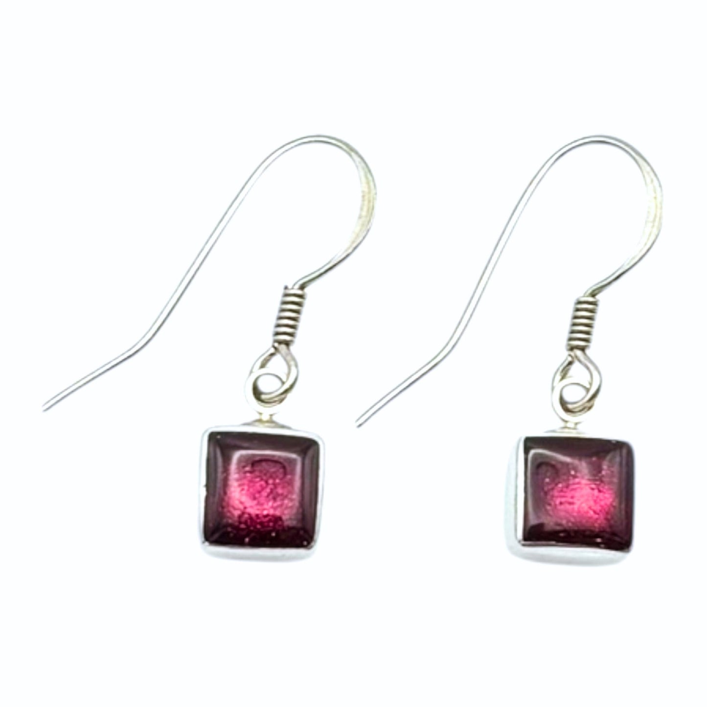 Peony Aluminium Squares Shiny Small Fish Hook Earrings | The Jewellery Stop