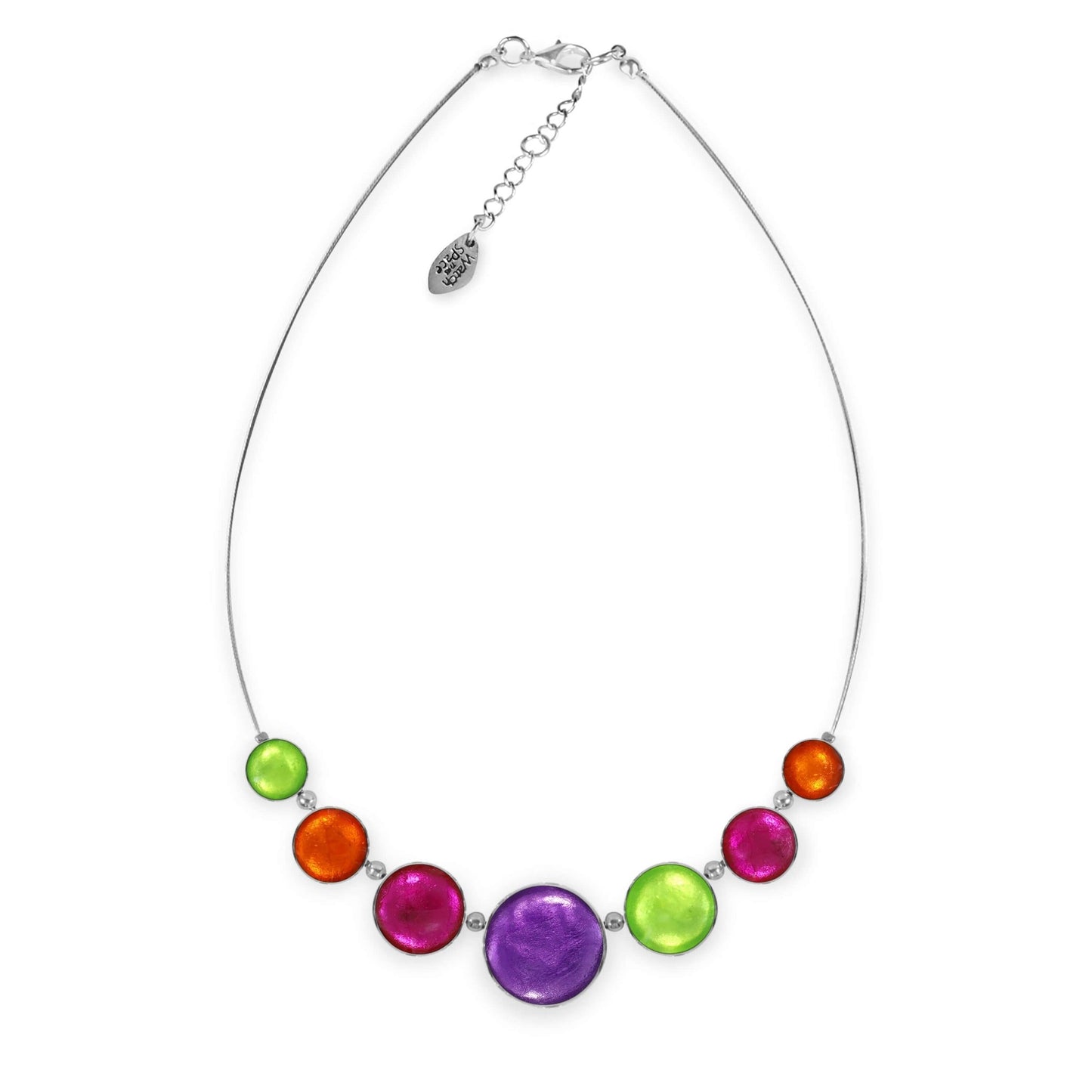 Sherbet Aluminium Circles Shiny Classic Necklace | The Jewellery Stop