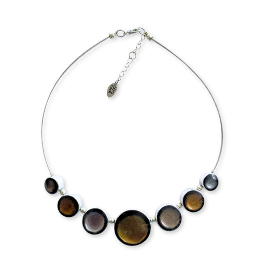 Metallics Aluminium Circles Shiny Classic Necklace