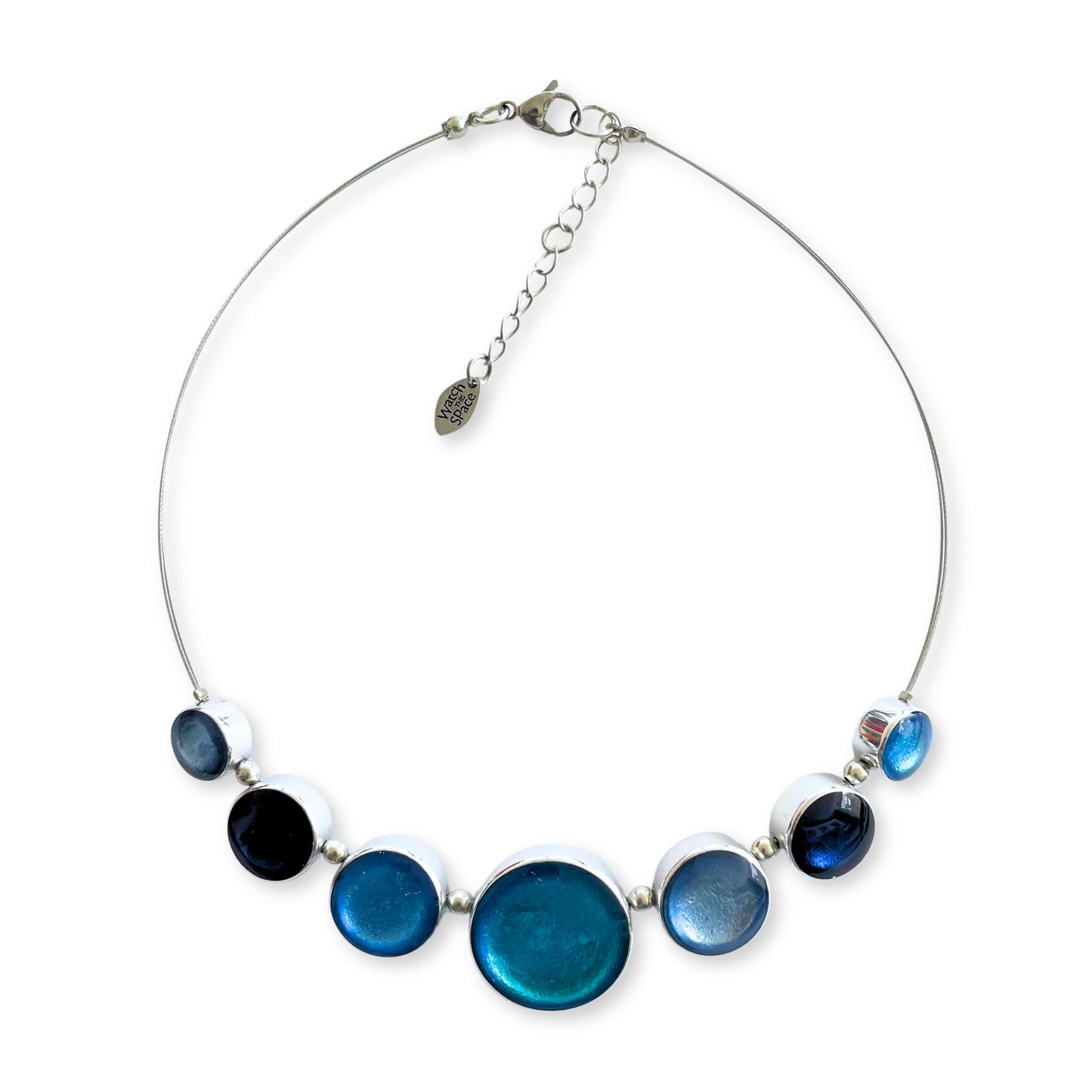 Ocean Aluminium Circles Shiny Classic Necklace