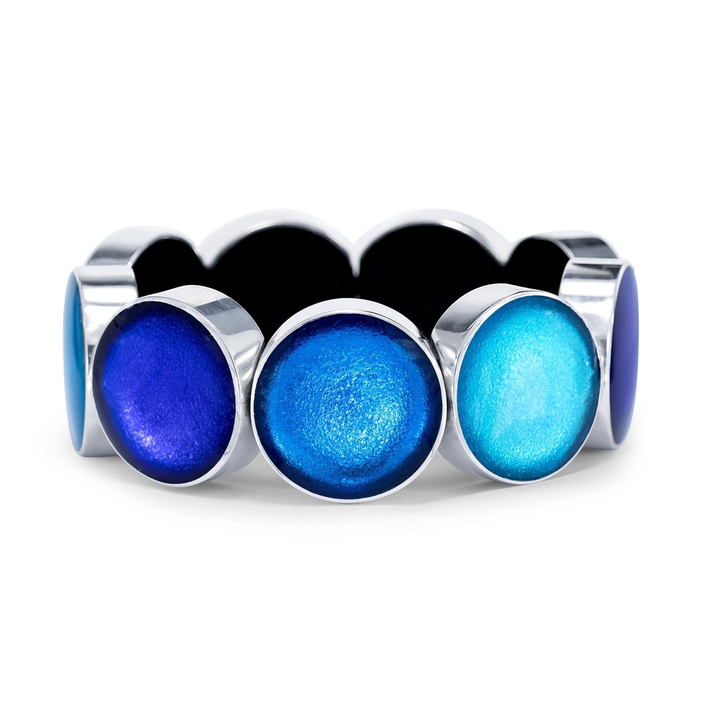 Turquoise Aluminium Circles Shiny Floating Bangle | The Jewellery Stop