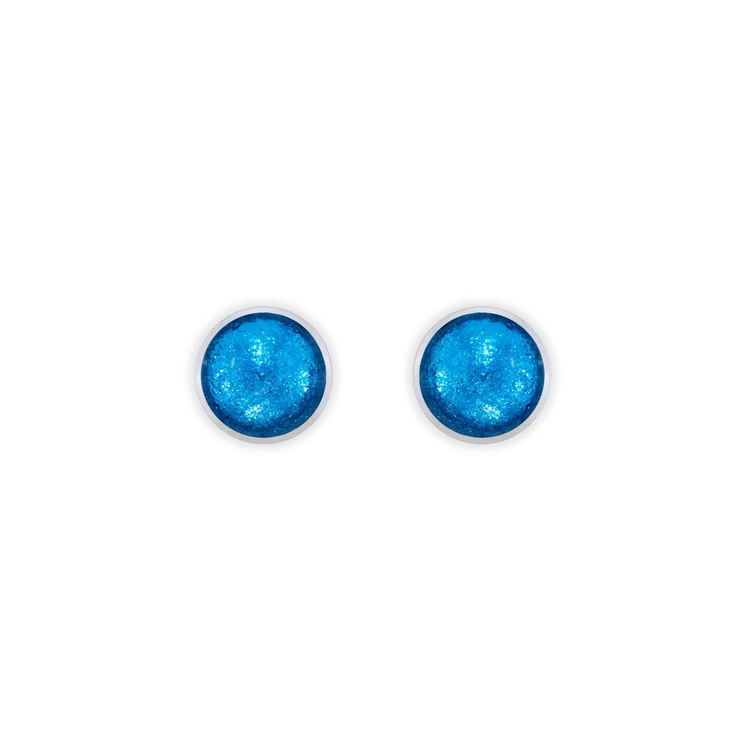 Aurora Aluminium Circles Shiny Small Stud Earrings | The Jewellery Stop