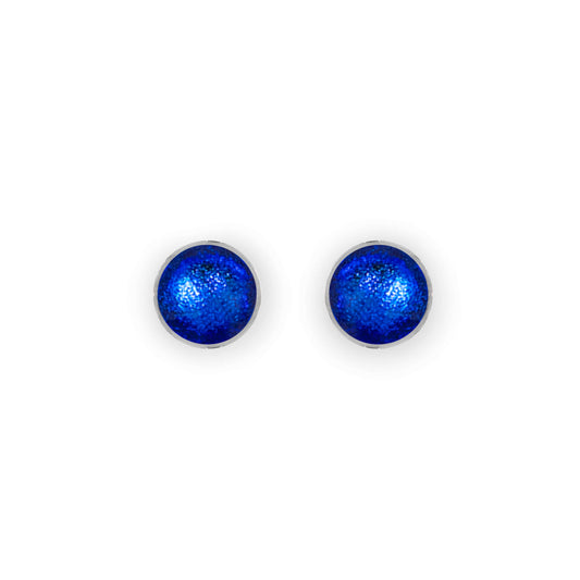 Azure Aluminium Circles Shiny Small Stud Earrings