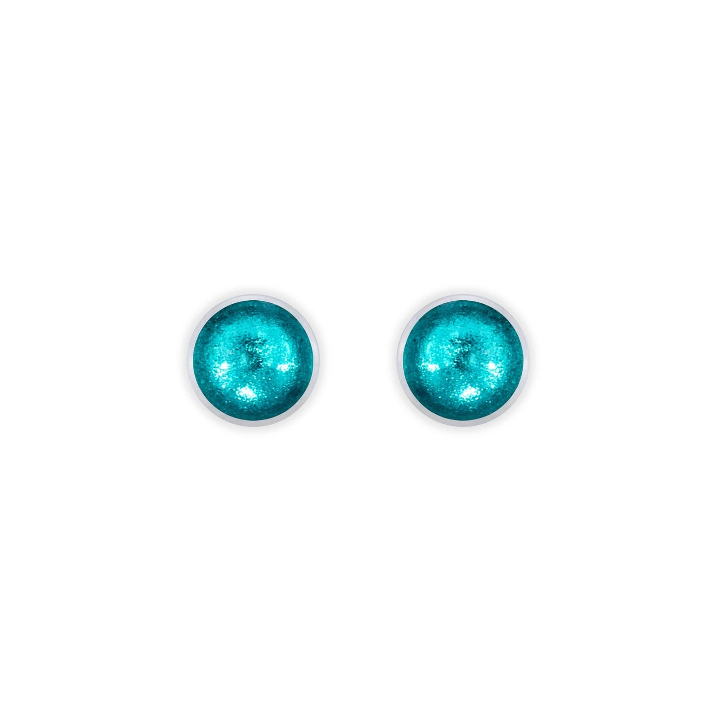 Neptune Aluminium Circles Shiny Small Stud Earrings | The Jewellery Stop