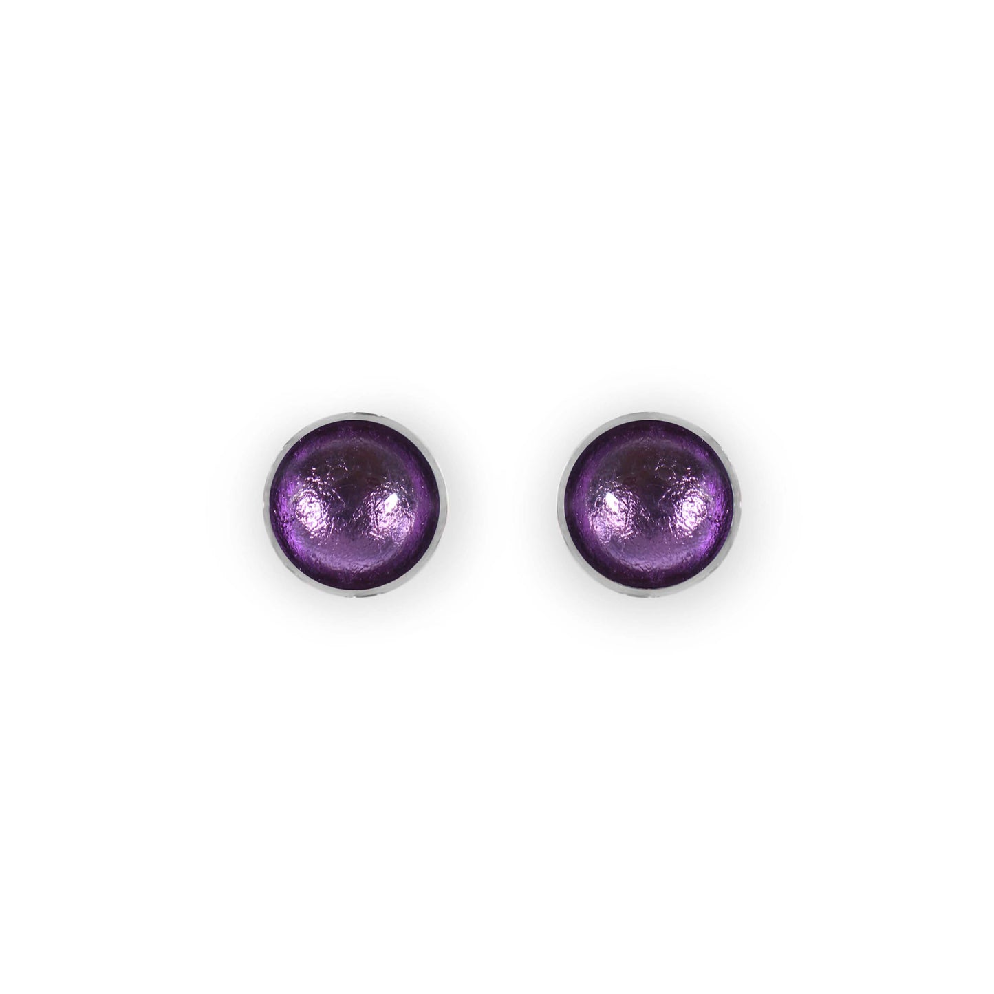Nessie Aluminium Circles Shiny Small Stud Earrings | The Jewellery Stop