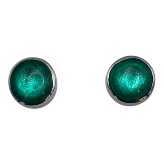 Crystal Aluminium Circles Shiny Small Stud Earrings | The Jewellery Stop