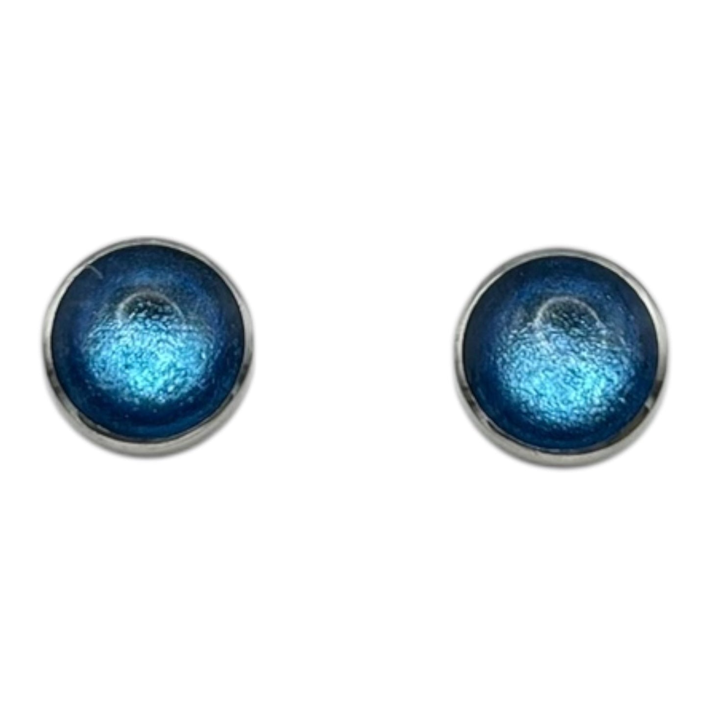 Sky Aluminium Circles Shiny Small Stud Earrings | The Jewellery Stop