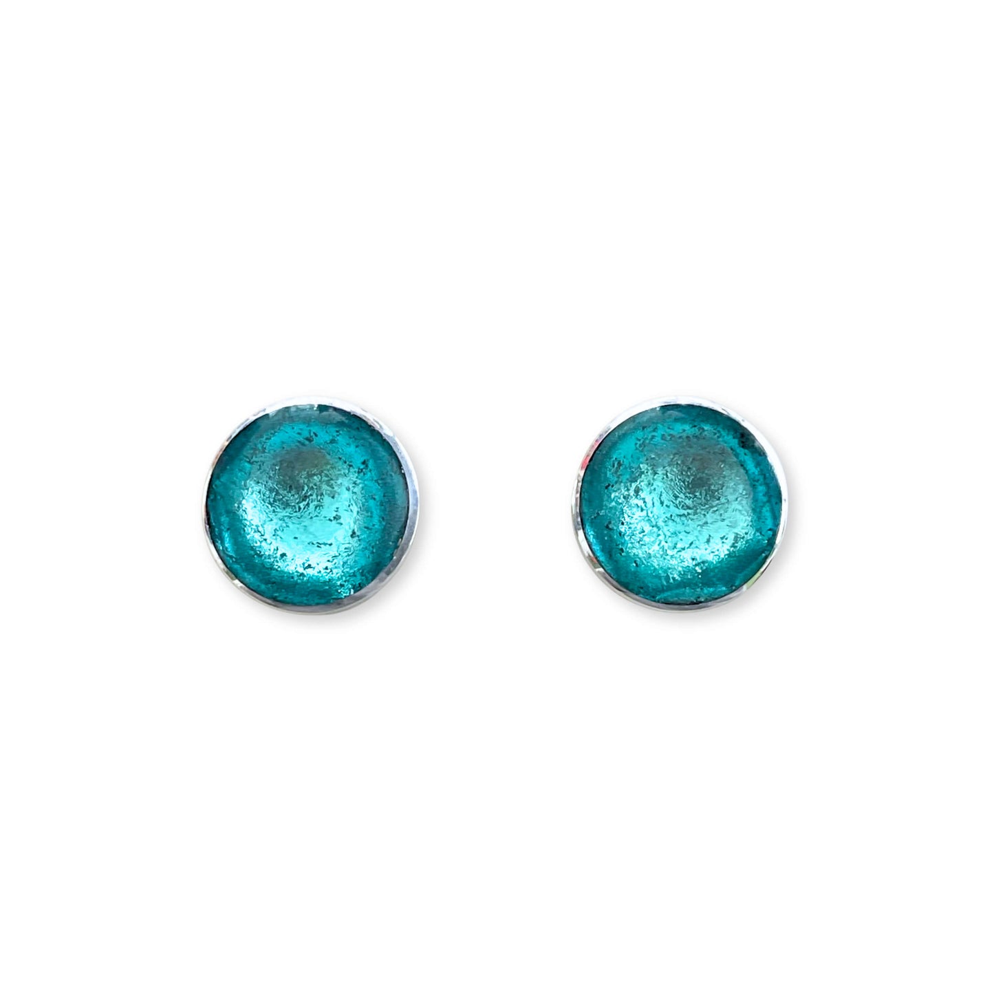 Bluebell Aluminium Circles Shiny Large Stud Earrings