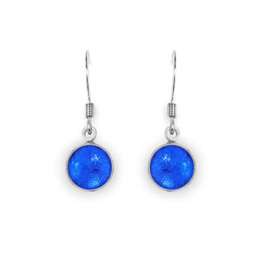 Azure Aluminium Circles Shiny Fish Hook Earrings