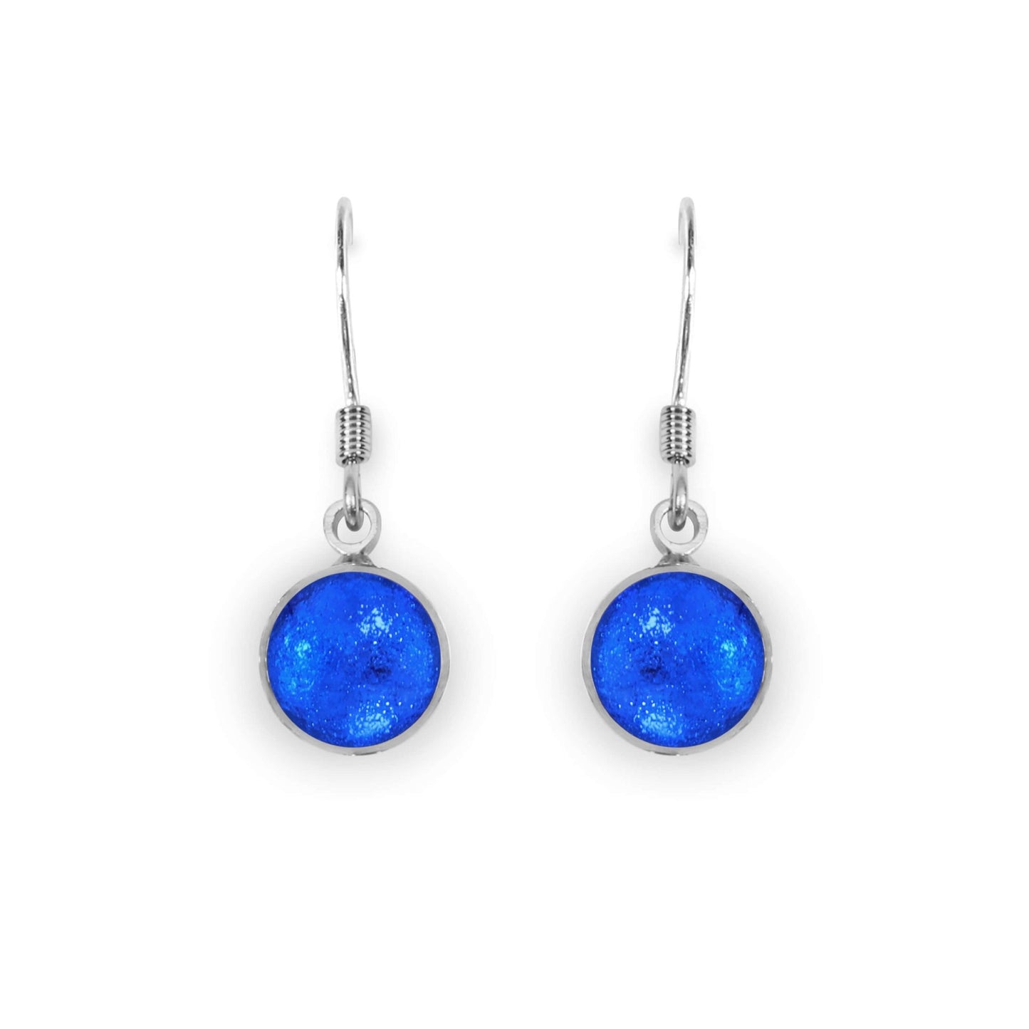 Azure Aluminium Circles Shiny Fish Hook Earrings | The Jewellery Stop
