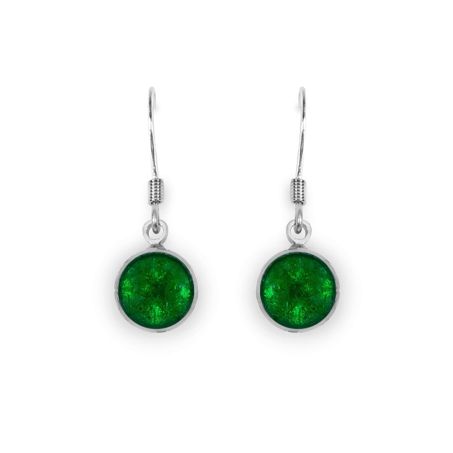 Emerald Aluminium Circles Shiny Fish Hook Earrings | The Jewellery Stop