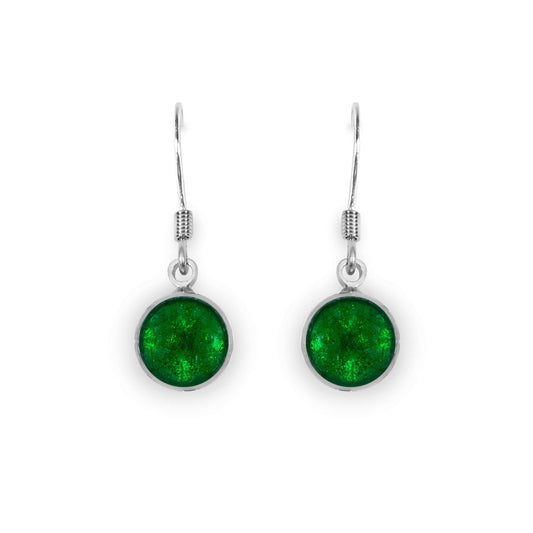 Emerald Aluminium Circles Shiny Fish Hook Earrings | The Jewellery Stop