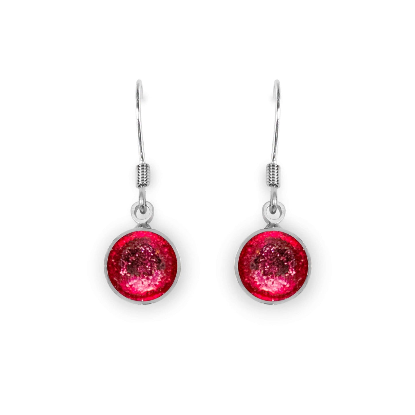 Flamingo Aluminium Circles Shiny Fish Hook Earrings | The Jewellery Stop