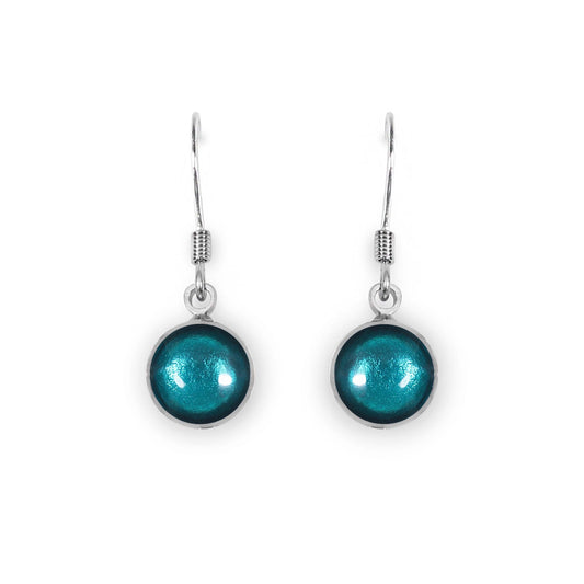 Verdigris Aluminium Circles Shiny Fish Hook Earrings | The Jewellery Stop