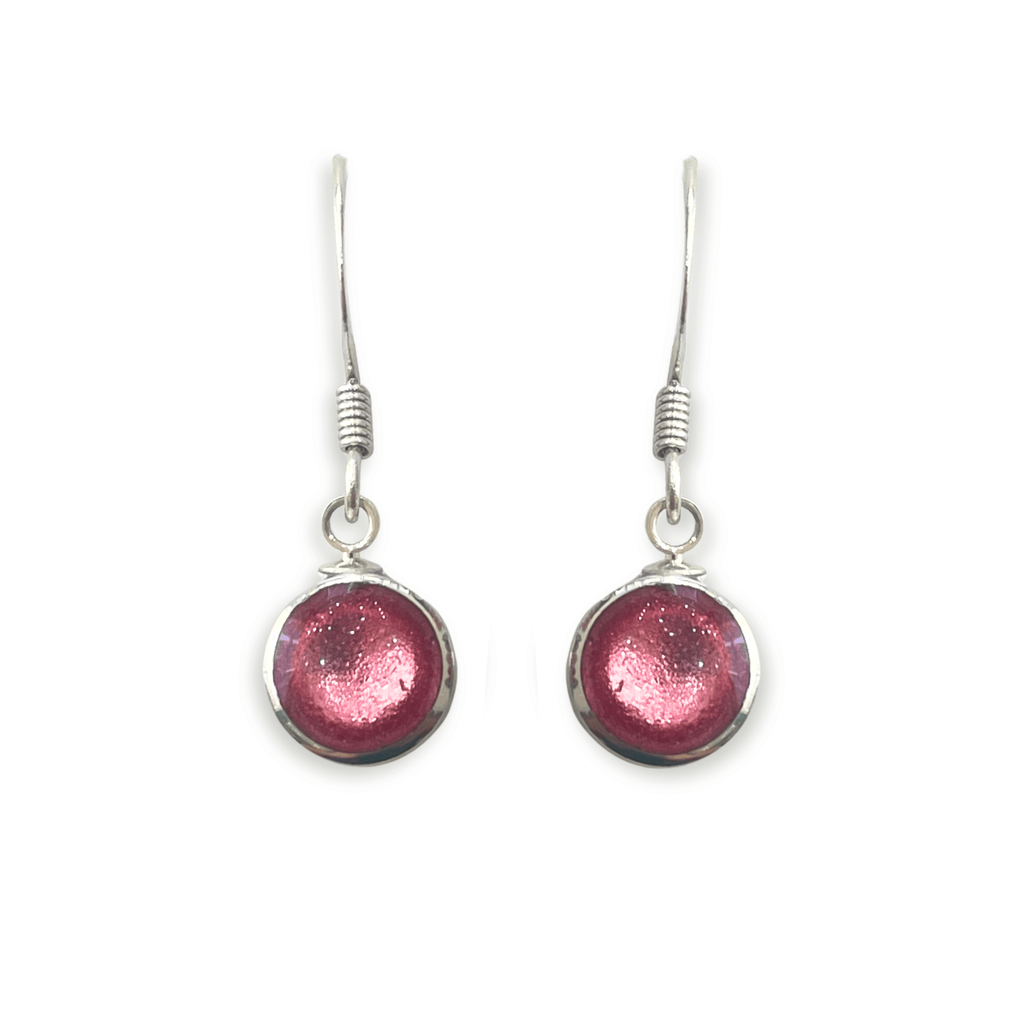 Blush Aluminium Circles Shiny Fish Hook Earrings