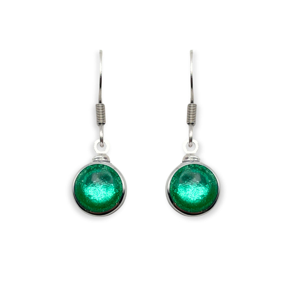 Crystal Aluminium Circles Shiny Fish Hook Earrings