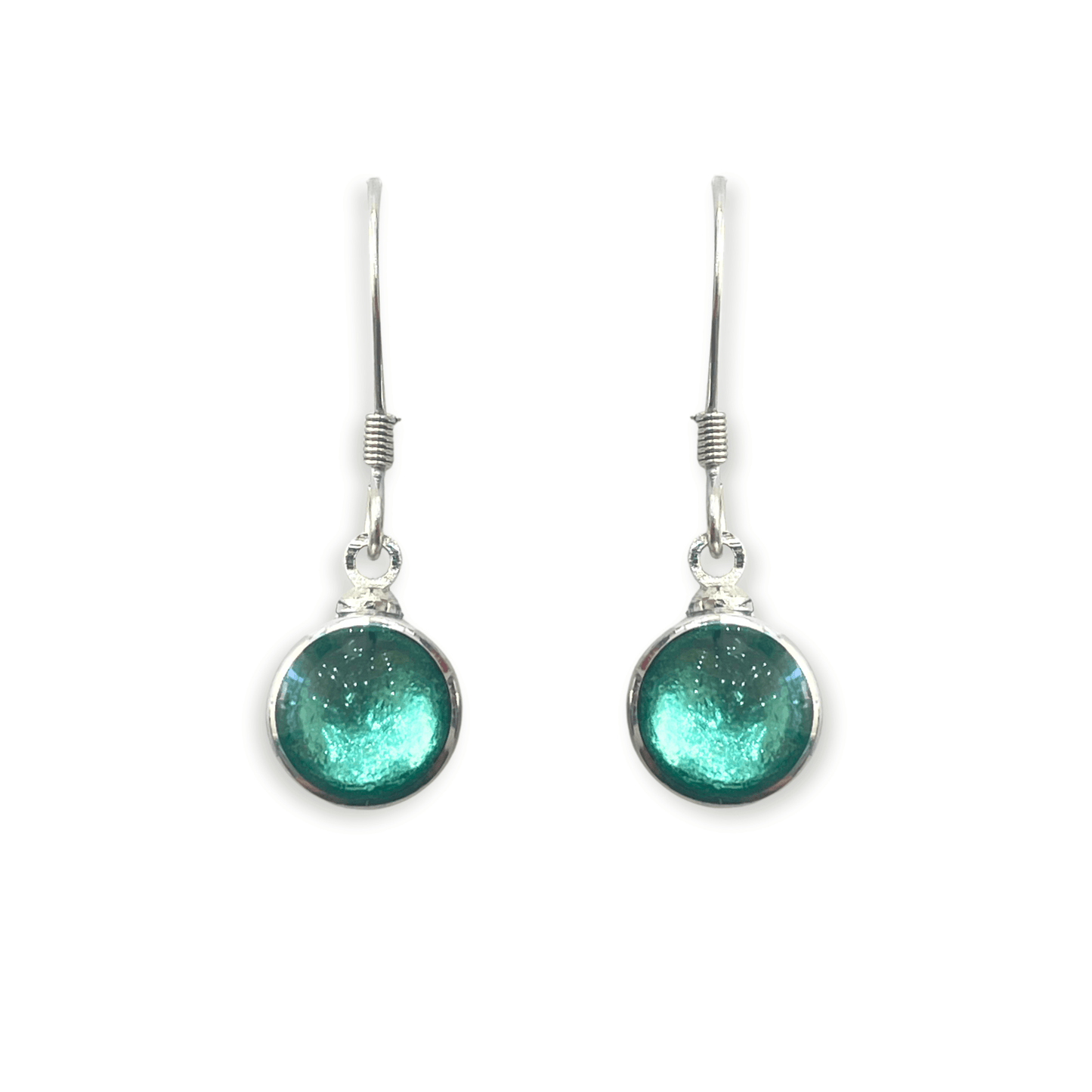 Mint Aluminium Circles Shiny Fish Hook Earrings