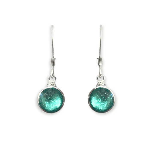 Mint Aluminium Circles Shiny Fish Hook Earrings