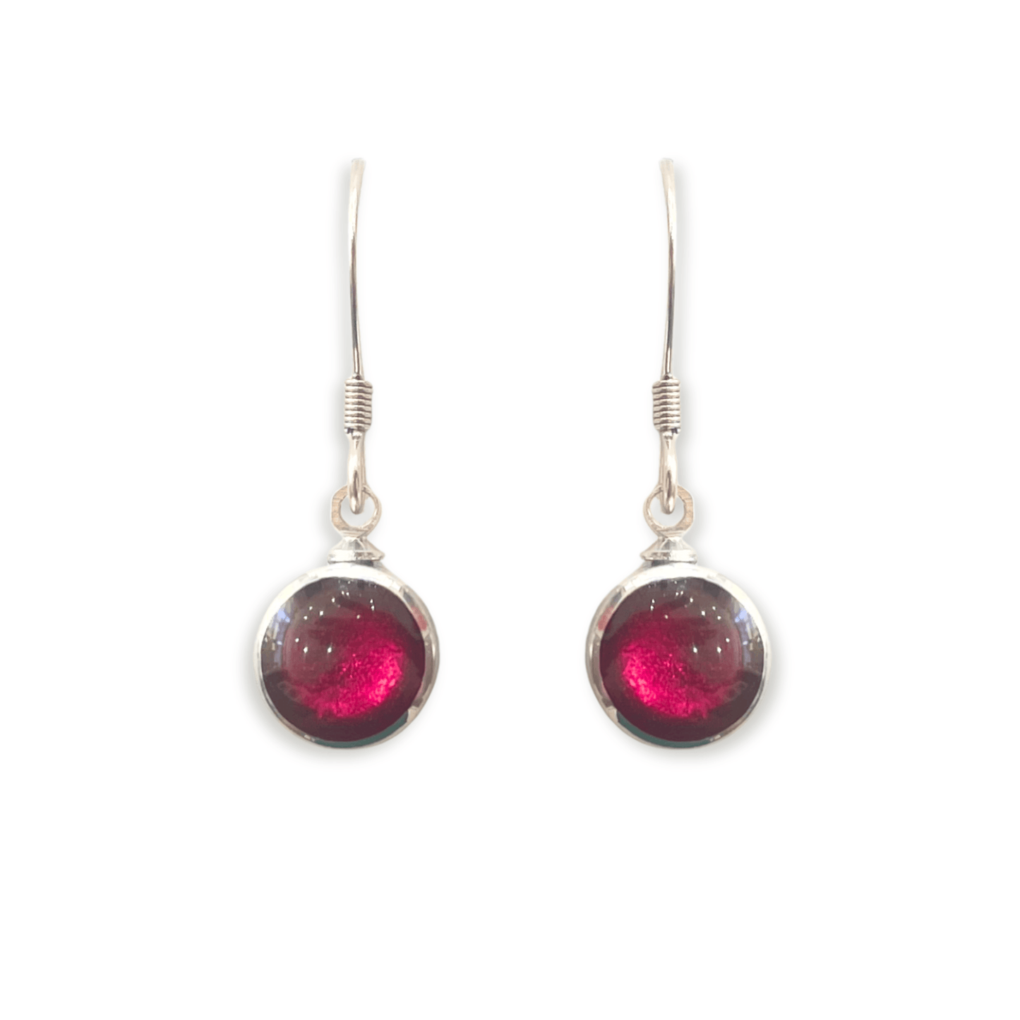 Pink Aluminium Circles Shiny Fish Hook Earrings
