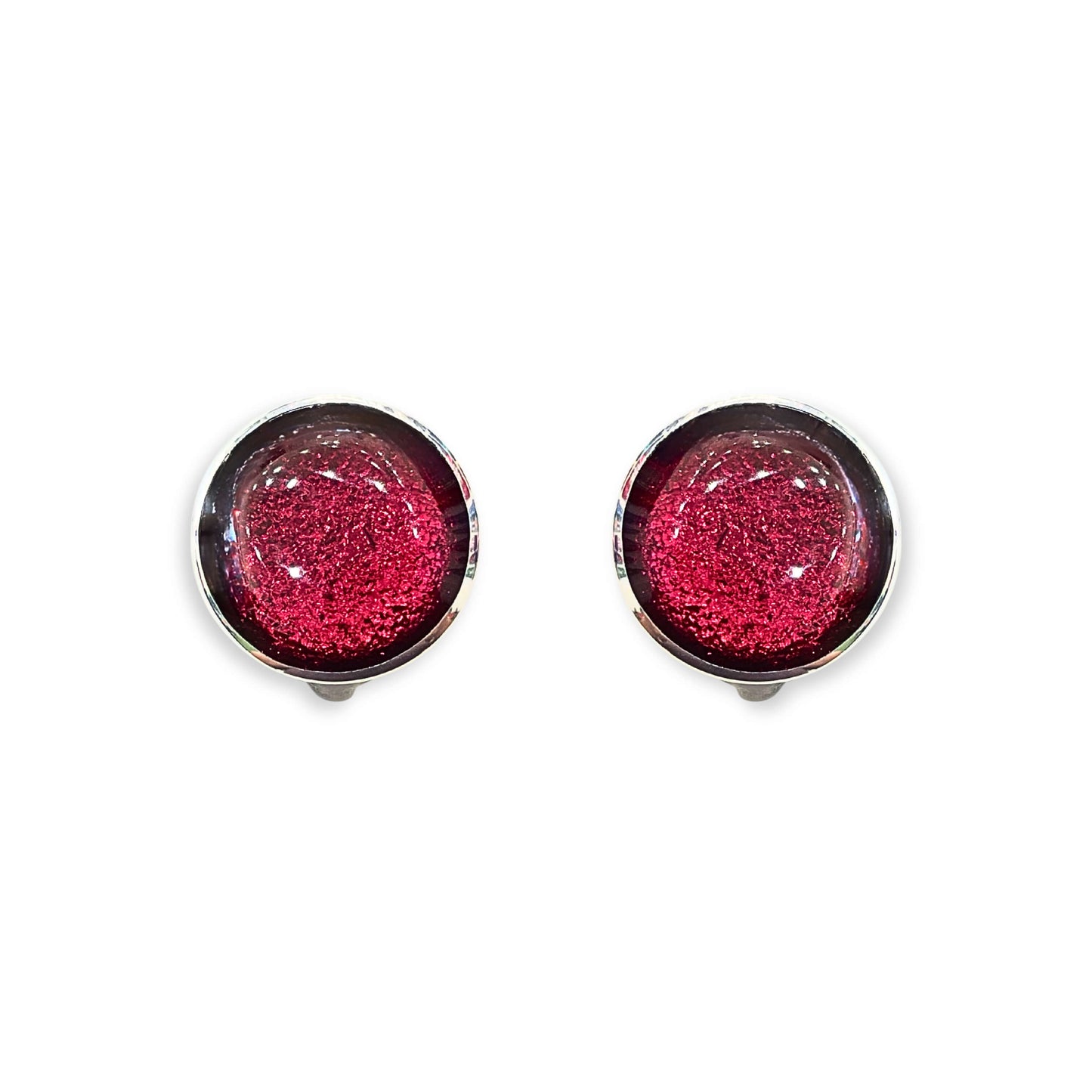 St Tropez Aluminium Circles Shiny Clip Earrings