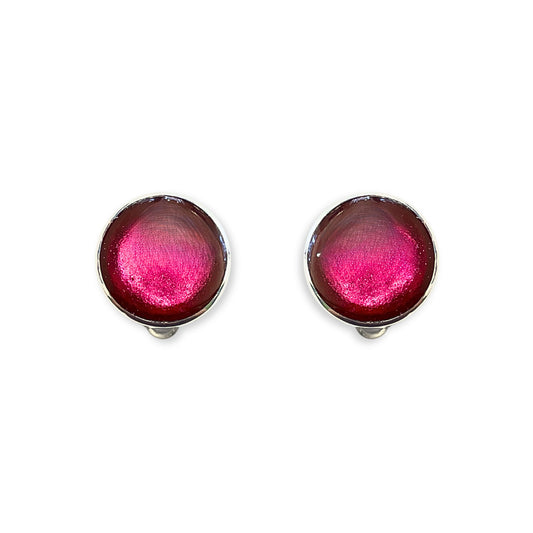 Tropical Aluminium Circles Shiny Clip Earrings