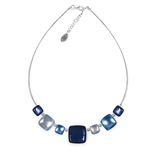 Atlantic Aluminium Squares Shiny Classic Necklace
