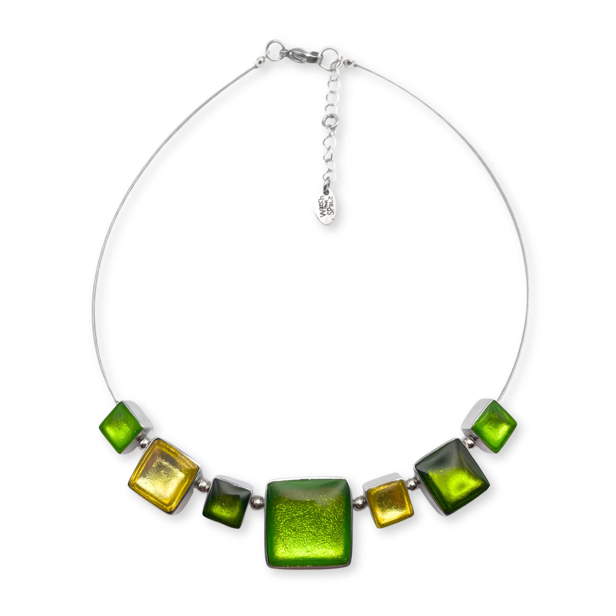 Citrus Aluminium Squares Shiny Classic Necklace