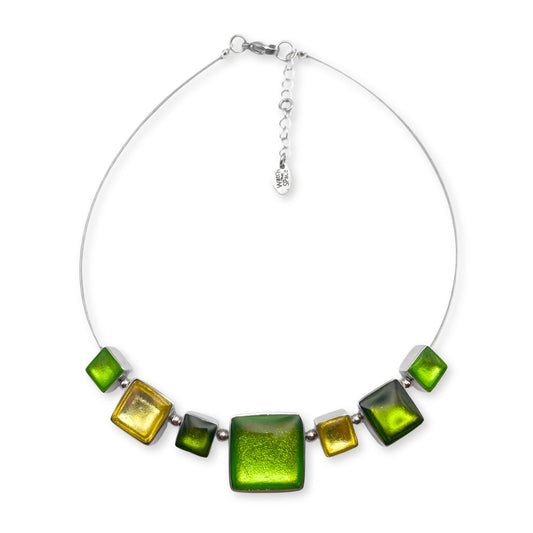 Citrus Aluminium Squares Shiny Classic Necklace