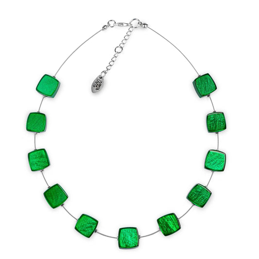 Emerald Shell Cubes Shiny Necklace | The Jewellery Stop